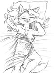  2008 bed cat chest_tuft feline female half_covered jonas nina nude overhead sketch sleeping solo tame 