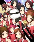  bad_id bad_pixiv_id black_legwear hat komekei long_hair multiple_girls ponytail santa_costume santa_hat sengoku_musou sengoku_musou_3 short_hair thighhighs 