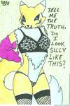  canine digimon doc_icenogle fishnet fox legwear lingerie mammal panties plain_background renamon stockings teasing underwear white_background 