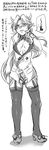  1boy ashura_(momoden) ashura_(shin_momotarou_densetsu) black_legwear black_thighhighs bow chest crossdressing demon erection fangs frown high_heels horns long_hair long_image male male_focus monochrome nipples penis pointy_ears shin_momotarou_densetsu shoes solo tall_image testicle_bra thighhighs tokimachi_eisei translation_request trap 