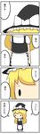  4koma alice_margatroid blonde_hair comic cosplay highres kirisame_marisa kirisame_marisa_(cosplay) potaaju solo touhou translated 