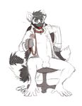  balls cappuccino clothing collar gag joel_the_lemur leash lemur male plain_background sheath shirt solo white_background 