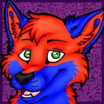  blue canine dog fox fox&#039;s foxmantra foxtechno fur fursona green green_eyes icon low_res male mammal red red_fur solo techno 