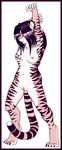  breasts feline female mammal nekovnia nipples nude piercing pira plain_background pussy solo standing stretching tiger white_background 