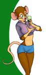  boy_shorts denike eyewear female glasses ice_cream mammal midriff mouse robyn_(denike) rodent solo underwear 