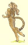  breasts butt cheetah feline female looking_at_viewer mammal nipples nude plain_background shinigamigirl side_boob solo tongue tongue_out white_background 