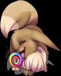  black_nose brown_eyes candy ears_down eevee feral licking lollipop looking_at_viewer nintendo pok&#233;mon pok&eacute;mon saliva solo suggestive suggestive_food tail tartii tongue video_games 