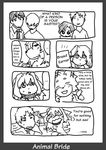  animal_bride anthro black_and_white chibi collar comic female human male monochrome tie translated 