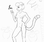  feline female nude pose purple_(artist) solo 