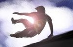  eistee lens_flare male_focus original parkour silhouette solo 