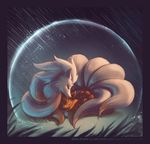  awesome canine couple cute delano-laramie feral fox kitsune mother multiple_tails night ninetales pok&eacute;mon protective rain shield sleeping tail vulpix 