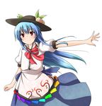  blue_hair hat hinanawi_tenshi ikki long_hair red_eyes solo touhou 