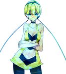  bad_id bad_pixiv_id blonde_hair breasts gym_leader kamitsure_(pokemon) medium_breasts navel pantyhose pokemon pokemon_(game) pokemon_bw purple_eyes short_hair simple_background solo watazaki_(mushipan) white_background 