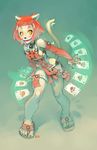  cards ecaflip feline female gueuzav rape_face red_hair sandals skimpy solo wakfu 