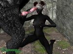  3d animal black_lotus breasts dark_elf dragon drow elf female feral handjob hi_res interspecies kneeling male masturbation non-anthro penis piercing scalie straight zoo 