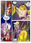  bat bdsm bondage bound breasts comic cum cum_in_mouth cum_inside echidna female hedgehog julie-su lesbian licking lien-da male mammal mina_mongoose mobian mongoose nipples oral palcomix penis pussy rouge_the_bat sally_acorn sega sonic_(series) sonic_the_hedgehog tongue unknown_artist whip 