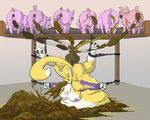  anal canine digimon female fox pig pooping porcine pumping renamon scat starman_deluxe tail 