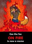  canine caption clothed compression_artifacts crossdressing eyes_closed fire fishnet fox male shadowxsnake tail yelling 