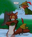  bbcat belt canine colorized_edit fox male pond robin_hood robin_hood_(disney) solo undressing water 