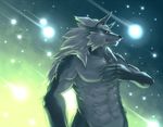  amazing aotsuki091 biceps big_muscles canine claws fur looking_at_viewer male mammal muscles pecs red_eyes sky_(artist) solo stars wolf 