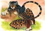  feline female green_eyes loincloth mammal raised_tail shiverz solo tail topless underwear 