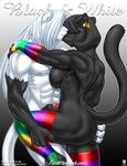  anthro biceps big_breasts breasts butt butt_grab compression_artifacts duo ear_piercing eye_contact eyewear feline female glasses kincade looking_at_each_other male mammal max_blackrabbit muscles muscular_female nude penis piercing pose pussy_noir standing tail 