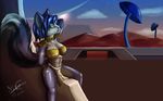  blue breasts canine chronoreaper female fox krystal skimpy solo star_fox tail video_games window 