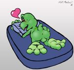  &hearts; achelthym adult anus balls bed blush bottom butt drool drooling gay green green_body green_skin hindpaw ket_ralus ket_ralus_(character) male nude passion paws pillow plain_background red_eyes reptile saliva scalie shell-less short solo submissive turtle white_background 