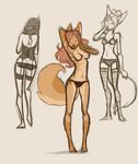  bix707 canine female fox sketch topless underwear 