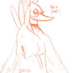  anus avian banjo-kazooie bird collar cum cum_in_pussy cum_inside female feral kazooie monochrome nude nyar orange_and_white plain_background presenting pussy raised_tail sketch solo tail video_games white_background 