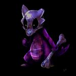  black_background bone bones broken cubone nintendo plain_background pok&#233;mon pok&eacute;mon purple purple_body skull solo vengefulspirits video_games 