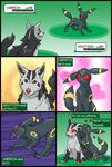  &hearts; 2005 bite black blush canine female fighting love male markings mightyena pink pok&eacute;mon racie red_eyes tail umbreon 