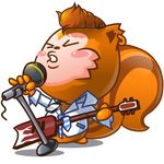  brian_setzer ear_piercing earring eyes_closed guitar male mammal mascot microphone music necktie piercing plain_background rodent singing solo squirrel tie ucweb unknown_artist vector white_background 