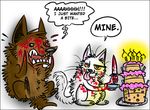  blood cake candle canine cat comic dog english_text feline feral greed zj 