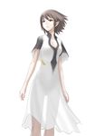  brown_eyes brown_hair dress ico pointy_ears see-through see-through_silhouette short_hair solo sugar_(sugarless) yorda 