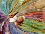  ambiguous_gender brown_eyes colorful eevee it0117 nintendo plain_background pok&#233;mon pok&eacute;mon rainbow_background solo tail video_games 