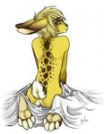  bed butt giraffe_spots lagomorph lapine male rabbit sheets solo speed_(artist) yellow yes 