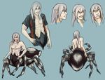  arthropod drider fangs grey_hair hair male model_sheet ref_sheet unknown_artist 