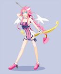  blue_eyes disgaea disgaea_4 high_heels makai_senki_disgaea_4 pink_hair volcano_(disgaea) vulcanus_(disgaea_4) weapon wings 