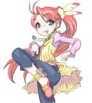  1girl feathers female kozeri_ai live_on_cardliver_kakeru ponytail red_hair 