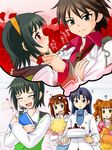  ? amami_haruka bad_id bad_pixiv_id blush book bouquet cake chin_grab closed_eyes confused flower flying_sweatdrops food gift hand_on_another's_chest hand_on_shoulder hug idolmaster idolmaster_(classic) imagining kikuchi_makoto kisaragi_chihaya mole mole_under_mouth multiple_girls open_mouth otonashi_kotori punto red_flower red_rose reverse_trap rose smile strawberry_shortcake sweatdrop takatsuki_yayoi thought_bubble translated yuri yurijoshi 