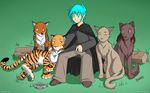  blue_eyes blue_hair canine caracal cat chest_tuft cougar feline feral flora_(twokinds) fox fur hair heterochromia human keith_(twokinds) keith_keiser laura_(twokinds) log mammal natani natani_(twokinds) necklace resting tiger tom_fischbach trace_(twokinds) trace_legacy tuft twokinds water_bowl wolf wood yellow_eyes 