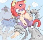  anus blue_eyes breasts feline female nipples one_eye_closed open_mouth pizzacat polly_ester pussy samurai_pizza_cats 