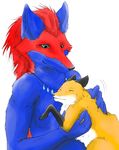  blue canine check_source eyes_closed feral fox fox&#039;s fox's fur green_eyes male mammal pet unknown_artist 