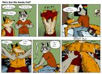  anthro butt butt_grab canine closet_coon clothed clothing colin_young comic duo english_text fox gay half-dressed jeff-kun leafdog male mammal massage raccoon red_fox shorts text topless 