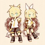  1girl aruya_(flosrota) bad_id bad_pixiv_id bow brother_and_sister kagamine_len kagamine_rin school_uniform siblings twins vocaloid 