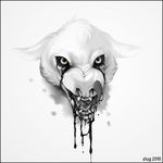  goo green_eyes male mammal ooze plain_background slug_(artist) solo tongue white_background wolf 
