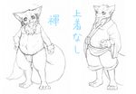  canine chubby fox fundoshi japanese_clothing japanese_text male underwear 