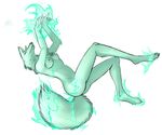  2009 breasts canine female fire fox maim nude solo teal winglesschimera 