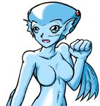  blue blue_eyes breasts female marine nude princess_ruto solo the_legend_of_zelda unknown_artist video_games zora 